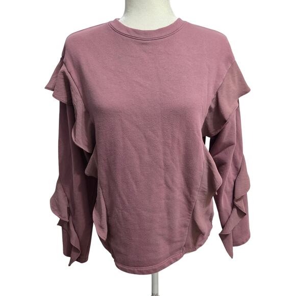 A New Day Unique Ruffle Down Sweatshirt Woman's Size Small - Picture 1 of 8